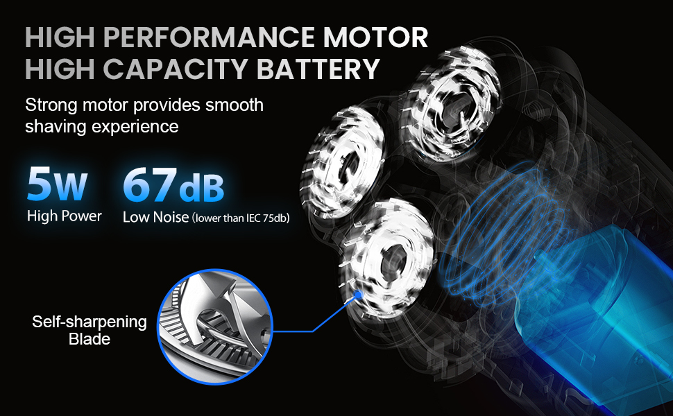 Електрична бритва 3D Rotationsrasierer: для чоловіків, з поп-ап тримером, швидка зарядка, LCD дисплей