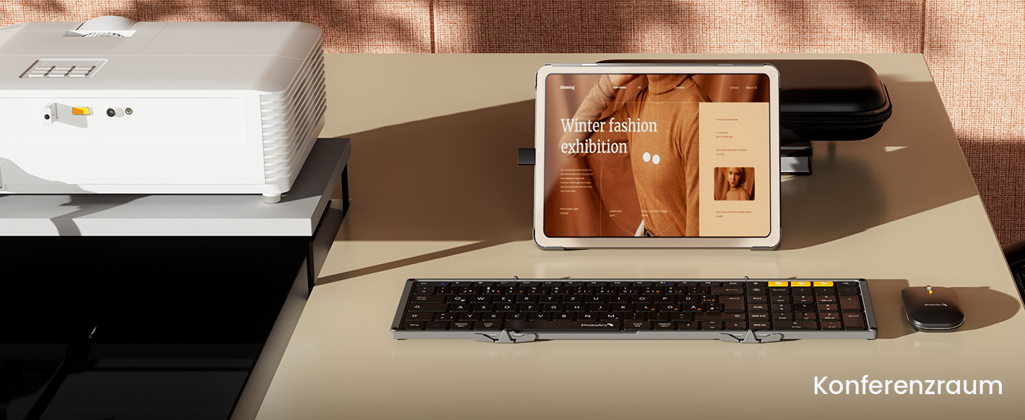 Бездротова клавіатура та миша ProtoArc XKM01, Bluetooth, QWERTZ, для iPad, Tablet, iPhone, Laptop, сірий колір