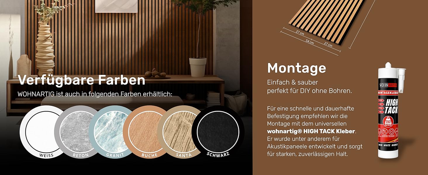 Акустичні панелі для стін на фетрі, дуб Windsor 280, 275x54 см (набір 2 шт. 275x27 см), 1.485 м²