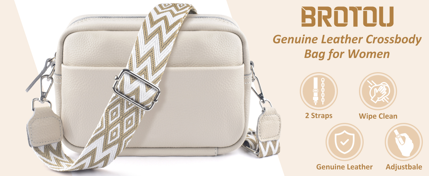 Сумка жіноча BROTOU через плече зі шкіри, чорна крос-боді з широким ременем та відділеннями для карт