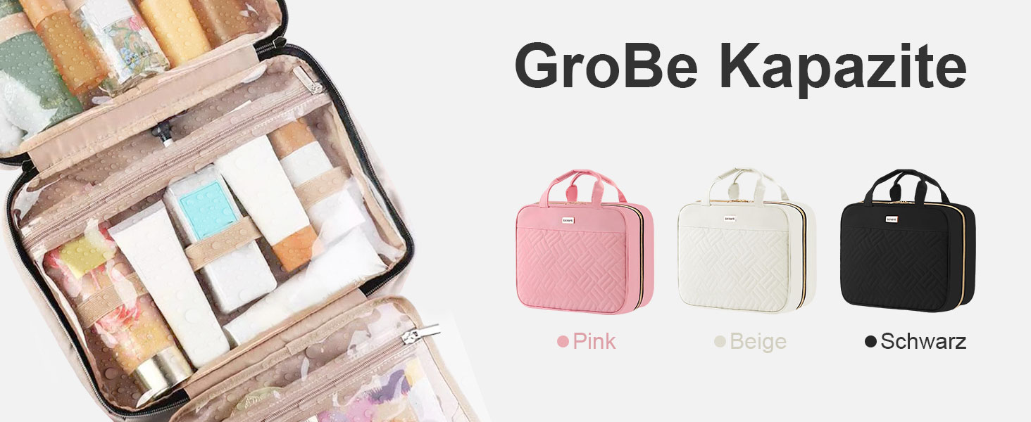 Косметичка для подорожей для жінок, прозора, з можливістю підвішування, для макіяжу та туалетних аксесуарів, біла