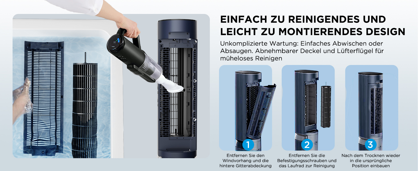 Мобільний охолоджувач повітря Midea Sensicool з 7л резервуаром для води | Без шлангів | 2000 м³/год, 6 швидкостей, сенсорне керування (Блакитний)