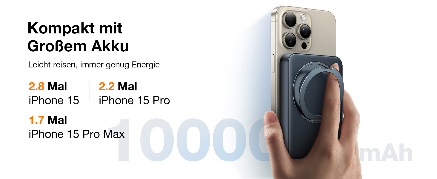 TORRAS MiniMag Qi2 Powerbank 10000mAh: магнітичний повербанк з підтримкою MagSafe, 30W USB-C, 15W бездротова зарядка для iPhone 12-17, AirPods, сірий титан