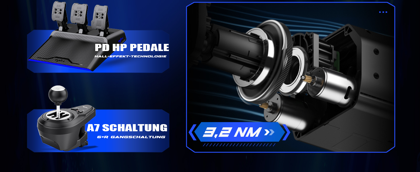PXN V99 ігровий кермо з педалями та перемикачем передач – 3.2 Nm Force Feedback, 270°/900°, 11.8 дюймів, 4 лопаті перемикання передач, додаток Tools – кермо для PC, Xbox та PS4