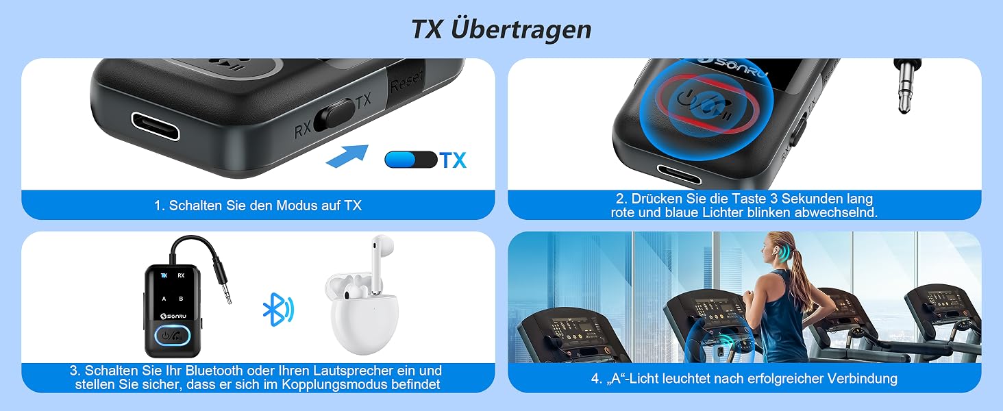 Bluetooth 5.3 адаптер-трансмітер SONRU 2 в 1, приймач та передавач AUX 3.5мм для навушників, телевізора, авто та літака, глибокий чорний
