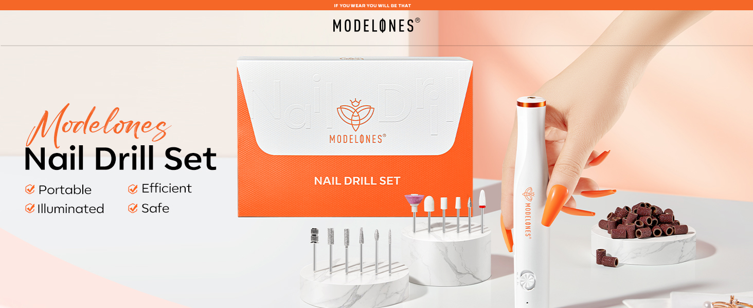 Бездротовий набір фрезер для нігтів Modelones 13 в 1: манікюр, педикюр, LED, 25000 об/хв