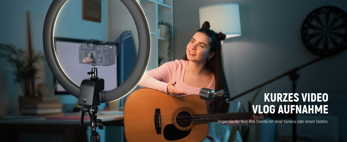 NEEWER кільцева лампа 20 дюймів LED з триподом та тримачем для телефону, 44 Вт 3200K-5600K з акумулятором, USB, для макіяжу, тату, вій, YouTube, TikTok, відеозйомки (SRP18C)