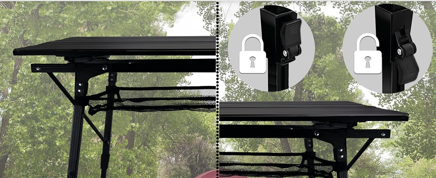 Складаний туристичний стіл Werkfox: регульована висота, 90x51 см, до 30 кг, з сумкою