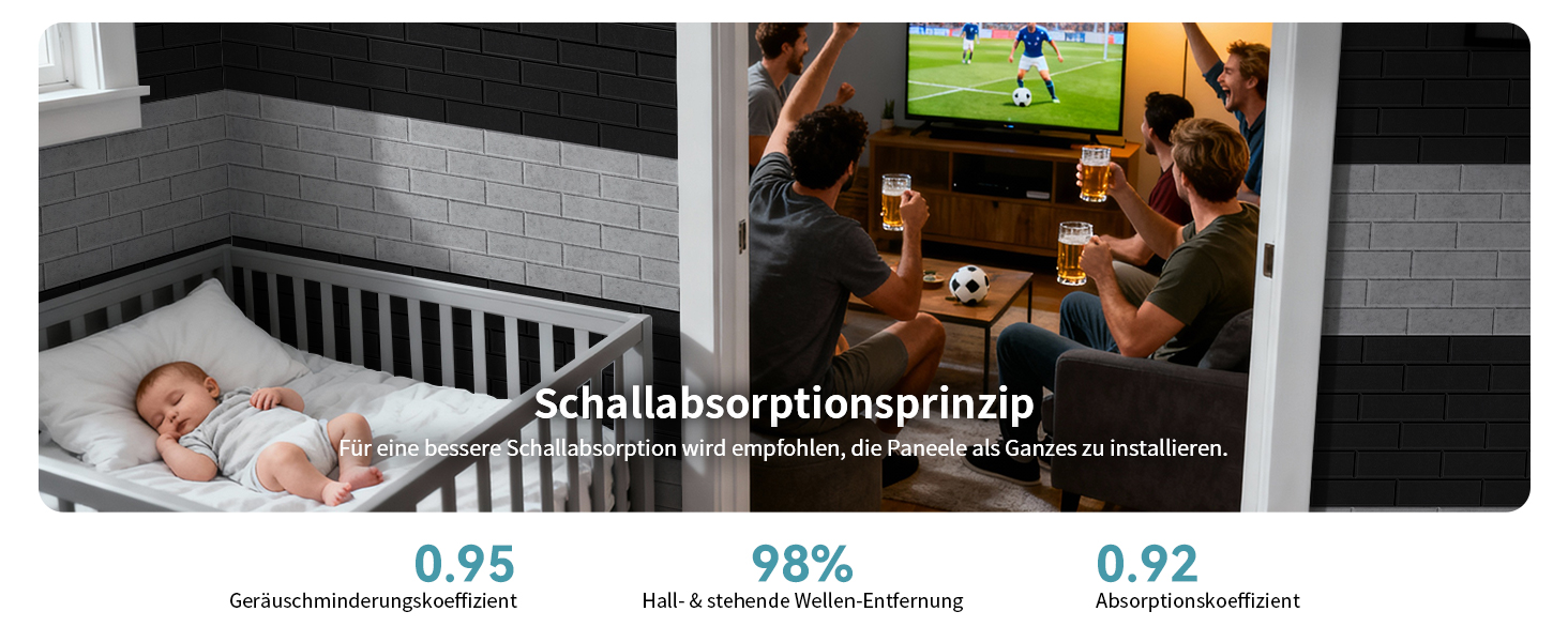 Акустичні панелі самоклеючі для звукоізоляції стін, 30x30x0.9 см, набір 8 шт, чорні — для студії звукозапису, геймерської кімнати та офісу