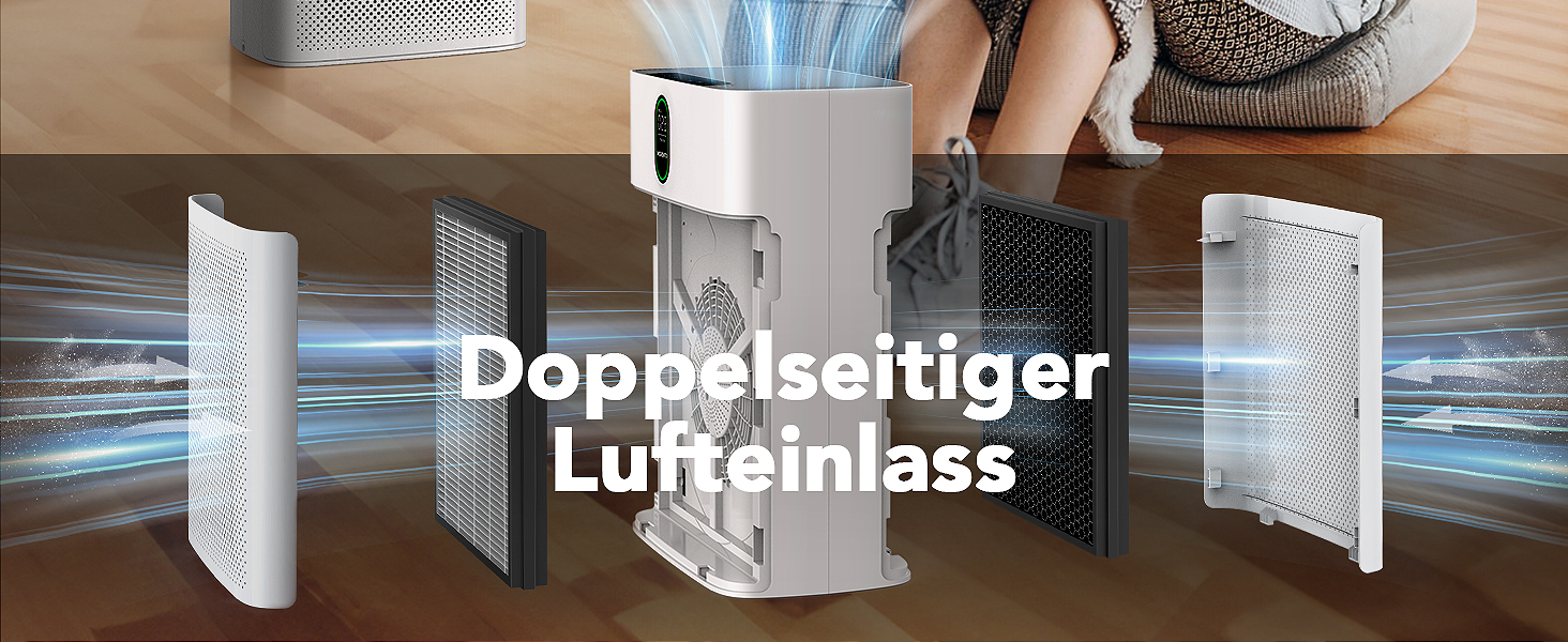 Повітряочисник MORENTO для алергіків з HEPA-фільтром, видаляє пил, пилок та шерсть тварин. CADR 300 м³/год, для кімнат до 100 м², LED-дисплей, 24 дБ, 2 фільтри в комплекті. Модель HY4866