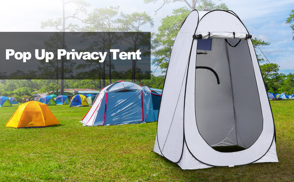 Намет для туалету CLIPOP Pop-Up, портативний, для відпочинку на природі, сірий (120x120x190 см)