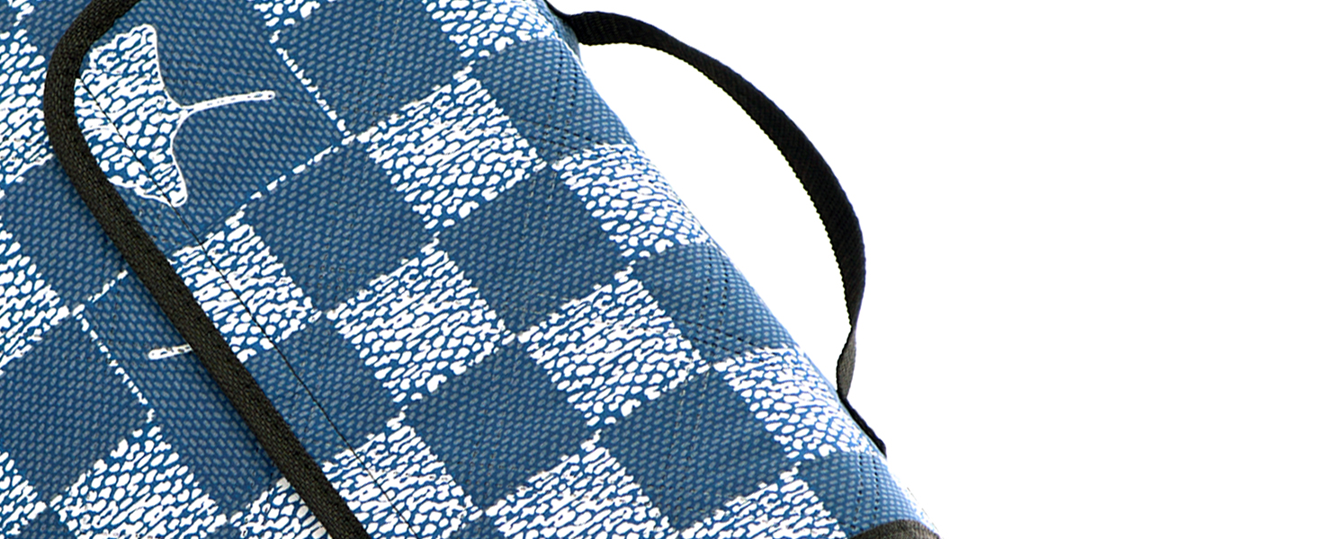 Плед для пікніка Oak & Tea 200x200 см, водонепроникний, ізолюючий, XXL, складаний килимок для пляжу, кемпінгу, подвір'я з міцного Оксфорду (джинсово-синій)