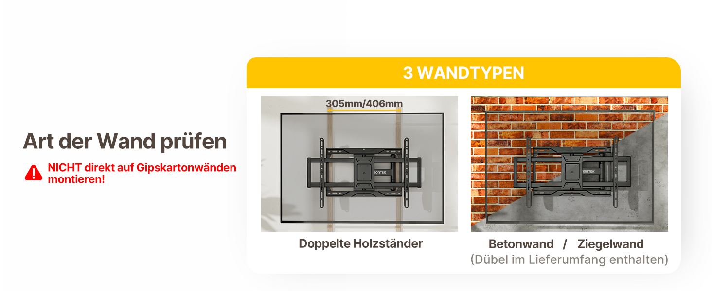 Кріплення для телевізора monTEK Full Motion з регулюванням, 37-84 дюйми, до 50 кг, VESA 600x400 мм, для дерев'яних підставок