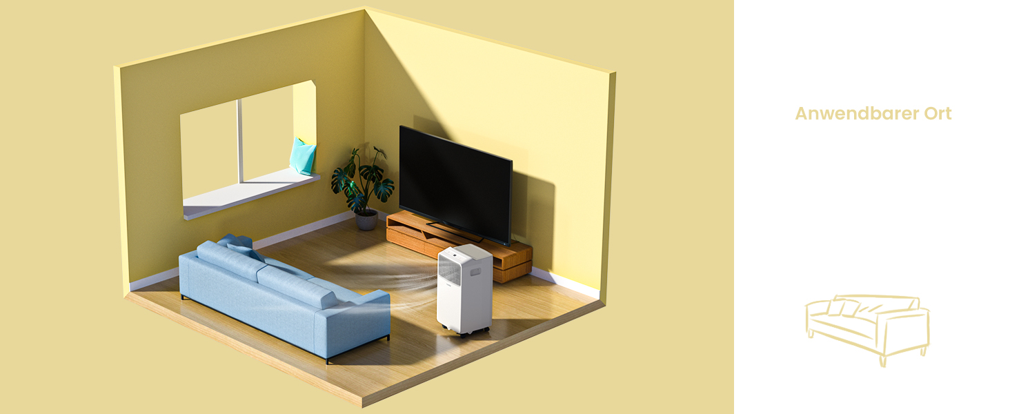 Мобільний кондиціонер Comfee MPPHA-07CRN7, 7000 BTU (2,0kW) - охолодження, вентиляція, осушення, до 68 м³