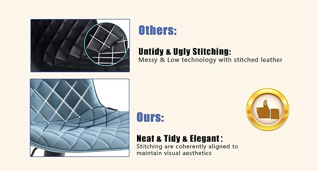 YOUNIKE Set of 2 Adjustable Bar Stools with Backrest - Modern Kitchen Counter Stools with PU Leather Upholstery, Swivel Metal Bar Chairs for Kitchen Counter/Island (Blue)
