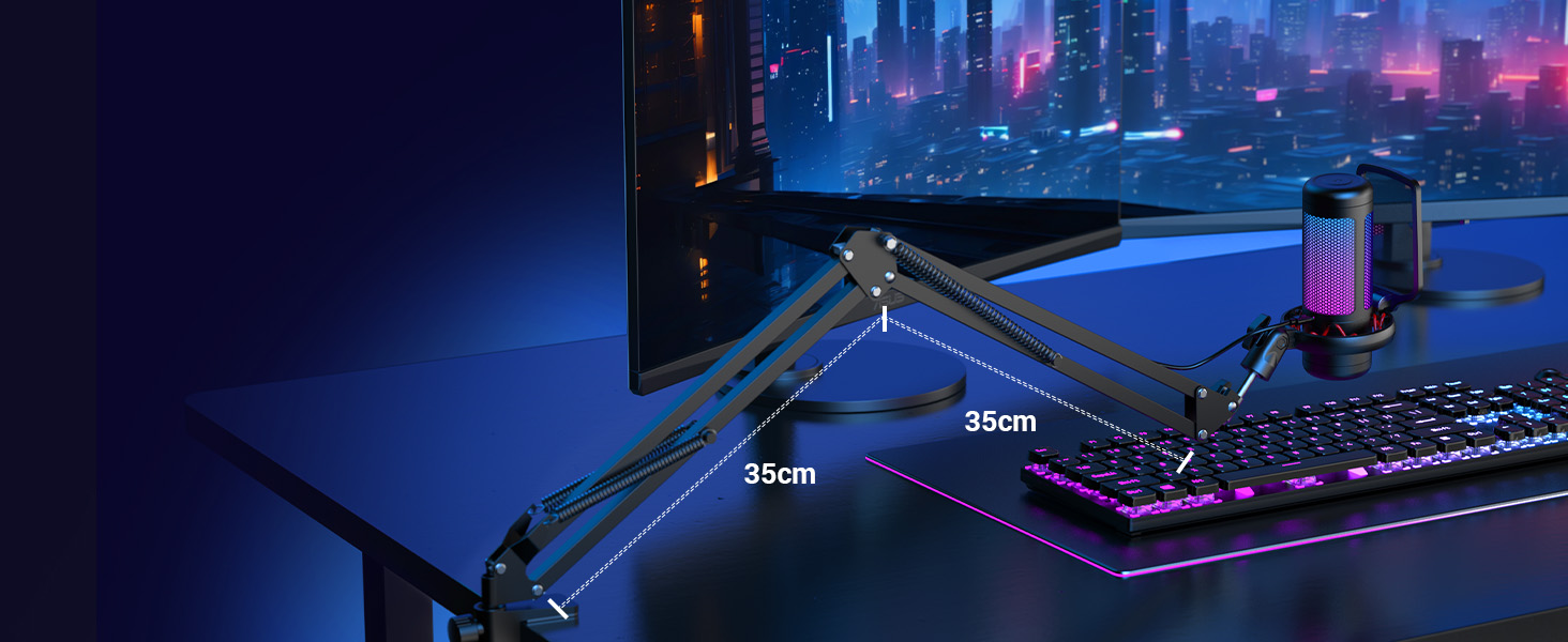 Мікрофон геймерський TONOR TC310 USB для ПК, PS4/5 з RGB підсвіткою та тримачем