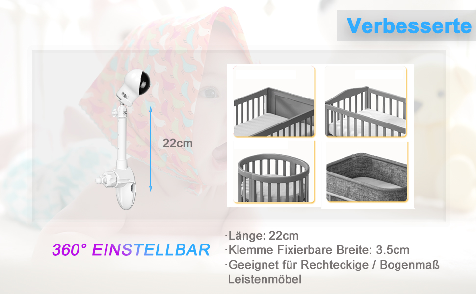 Кріплення для камери немовляти eufy Security SpaceView, 360° гнучке кріплення для дитячої камери, сумісне з SpaceView S/Pro Babyfon