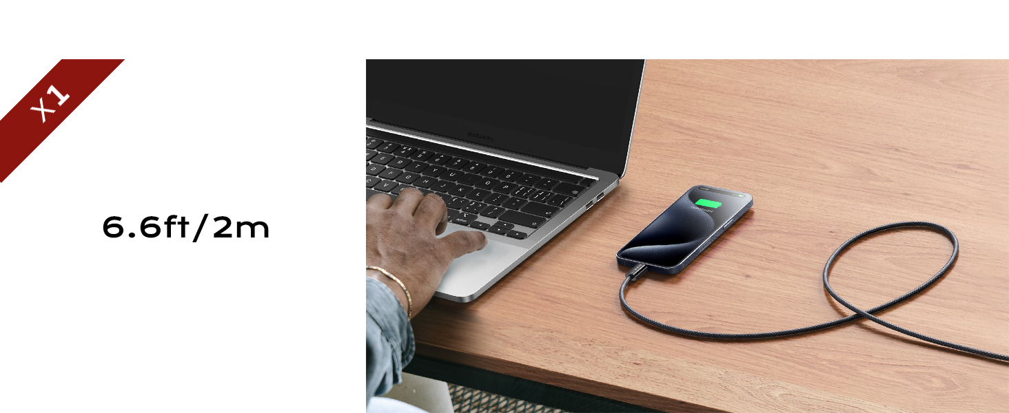 Набір USB-C кабелів LISEN 60W (4 шт.): 0.5м, 1м, 1м, 2м. Підтримка PD 3.0. Сумісний з iPhone, Switch, Samsung, Pixel, MacBook, iPad, Xiaomi. Чорний.