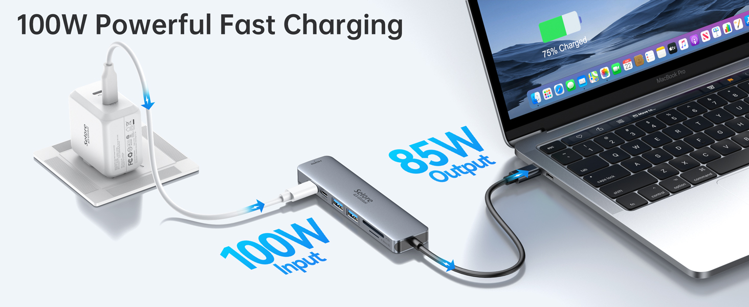 Док-станція для 2 моніторів, USB-C хаб 8 в 1: адаптер DisplayPort, HDMI, VGA, PD 100W, USB 2.0, для ноутбуків Dell, Thinkpad, Huawei