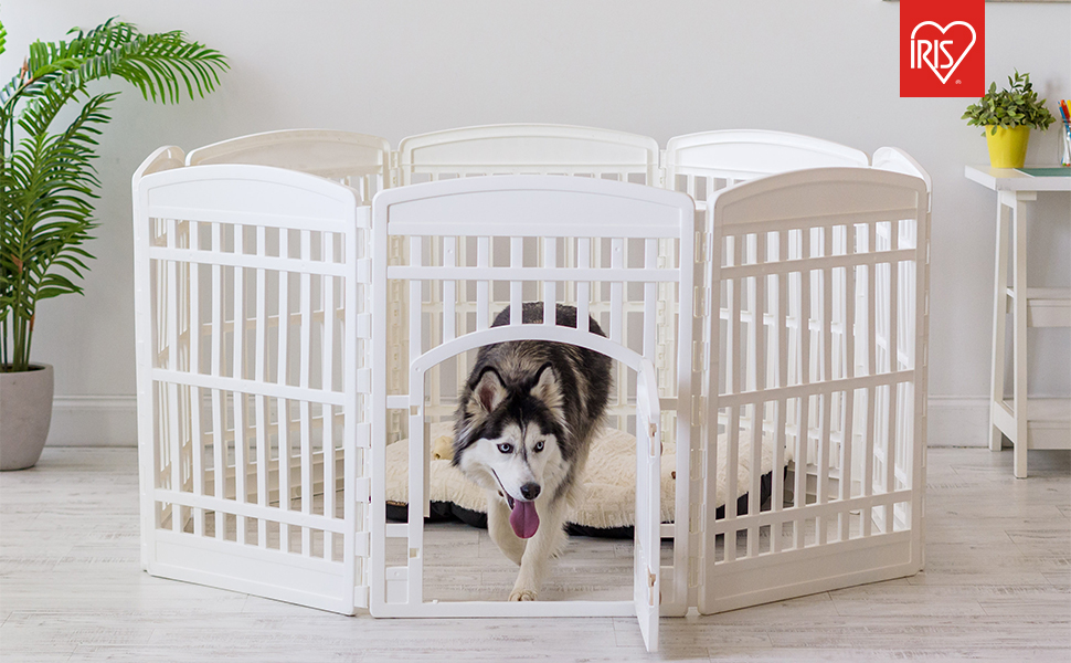 Iris Ohyama Dog Playpen with 6 Panels, 24