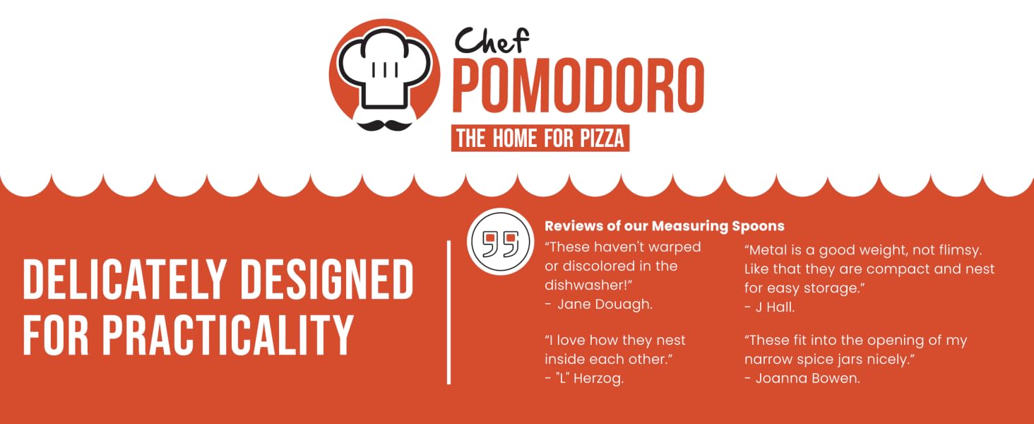 Набір мірних ложок Chef Pomodoro з нержавіючої сталі, 7 предметів, з мірною лінійкою — універсальні дозувальні ложки для кухні, придатні для посудомийки