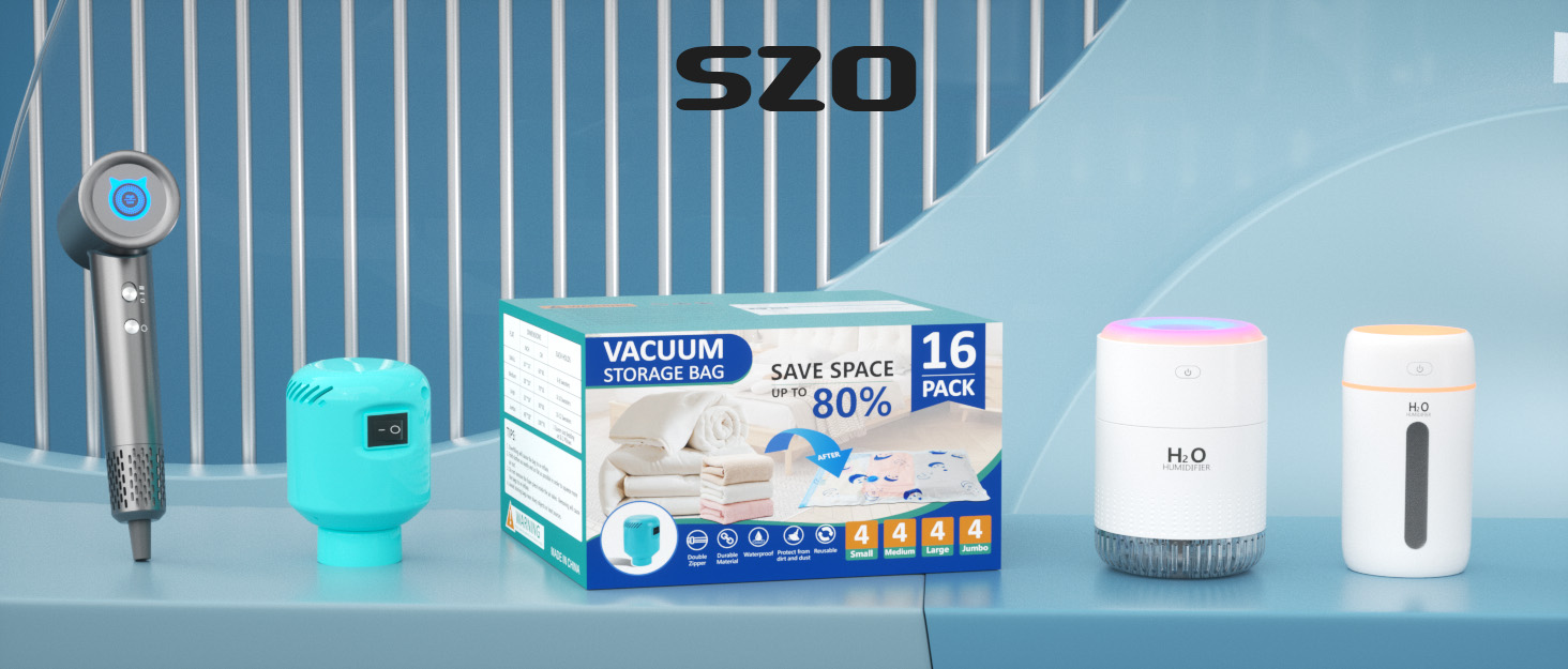 Зволожувач повітря SZO Mini з LED-підсвіткою, автовимкнення та 2 режимами, для авто, спальні, офісу, білий