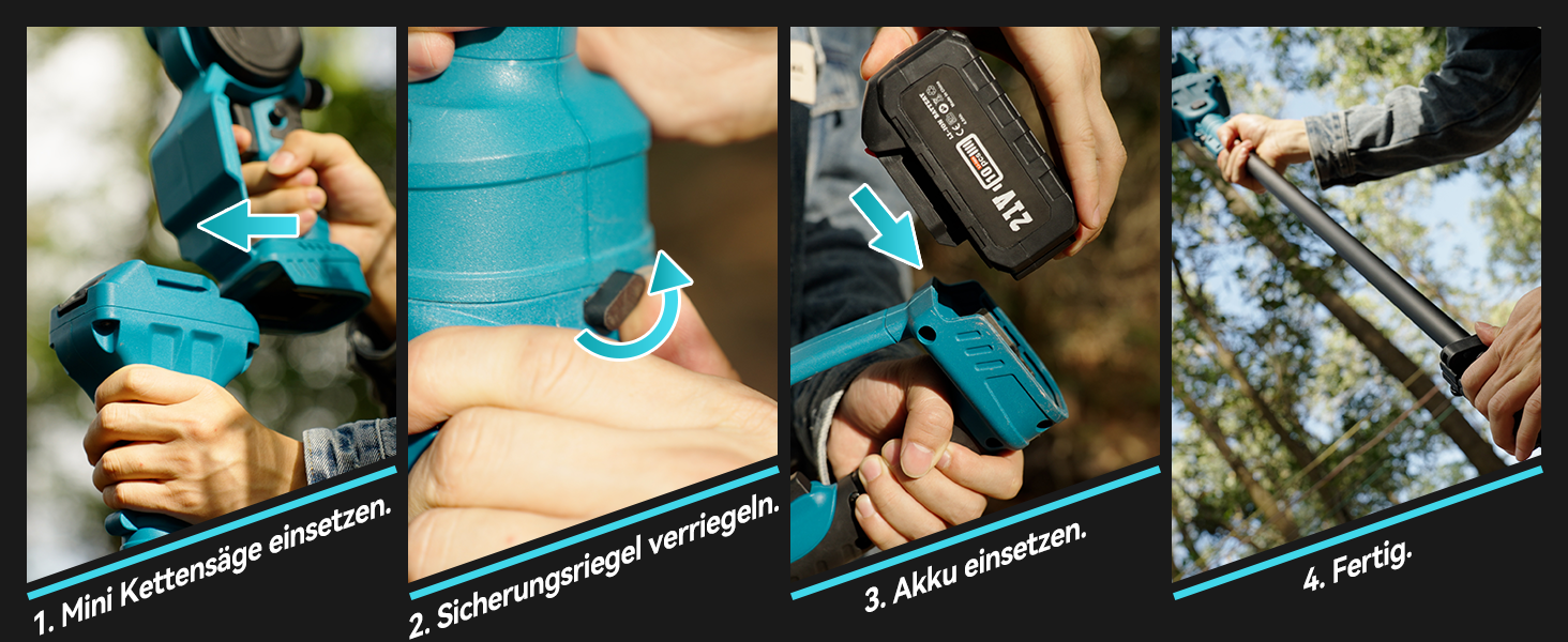 Акумуляторна міні-пила SEESII 8000mAh, 6 дюймів, з автоматичною змащенням та запасним ланцюгом. Ідеальна для стрижки гілок та різання деревини.