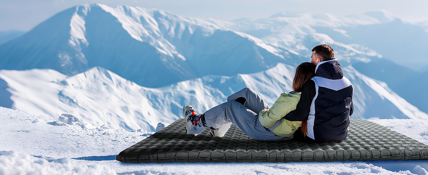 Каремат туристичний HIKENTURE 6.2 R-Wert для 2 осіб, 8 см, надувний, 140x200 см, для 4 сезонів, для кемпінгу, трекінгу, намету, пляжу