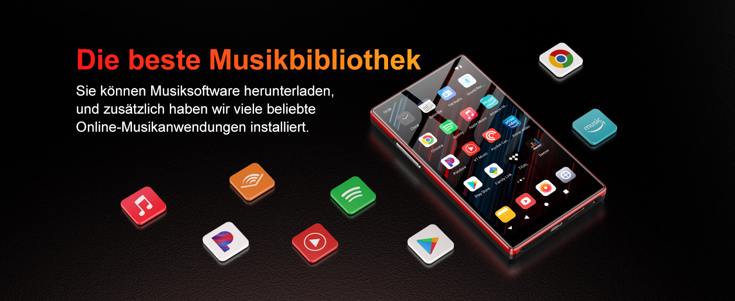 MP3 плеєр Oilsky 160GB з Bluetooth, WiFi, Android 13, 5