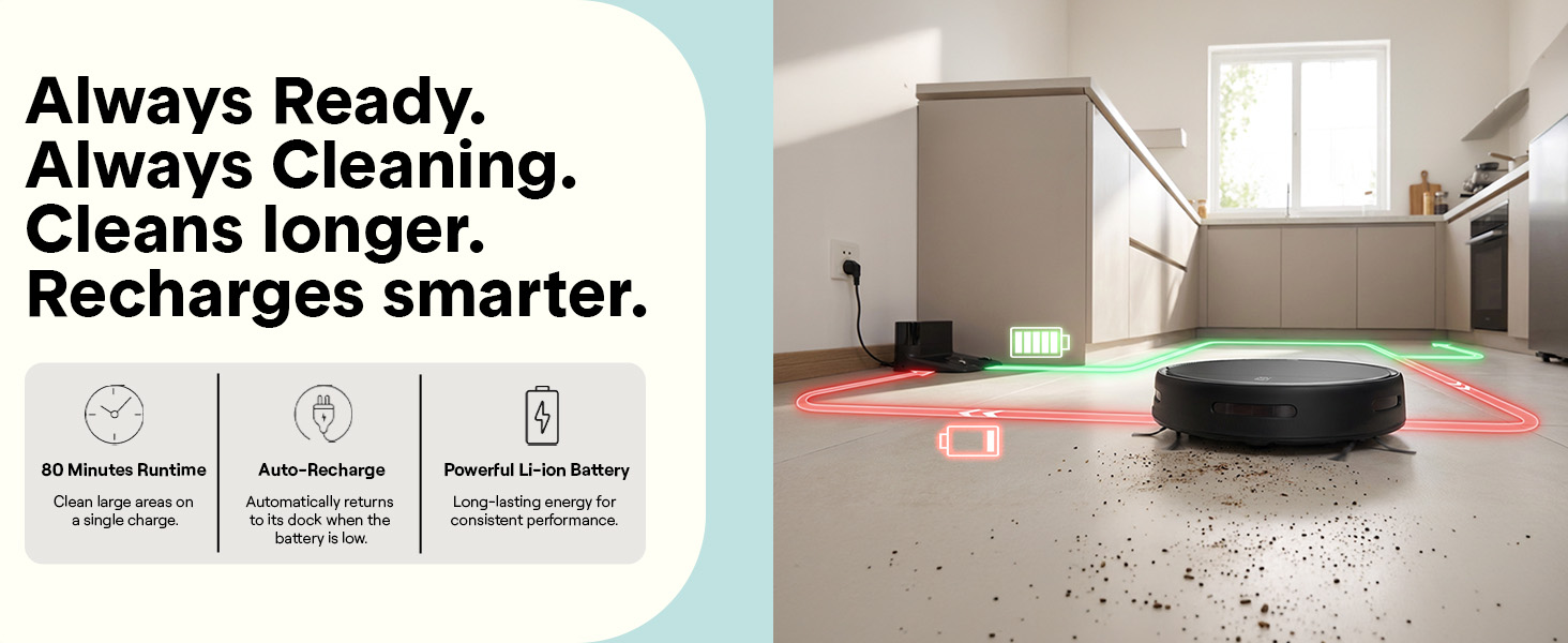 Робот-пилосос SereneLife з функцією миття, 700Pa, 3-в-1, з керуванням через додаток, з датчиками падіння, для шерсті тварин та килимів, чорний