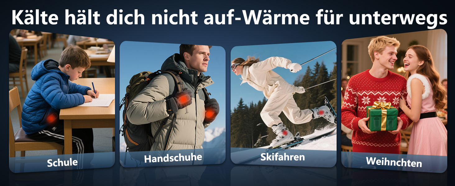 Електричні грілки для рук - 2 шт. з LED-дисплеєм, 3 режими нагріву, акумуляторні, для дітей, чоловіків, жінок - чорні