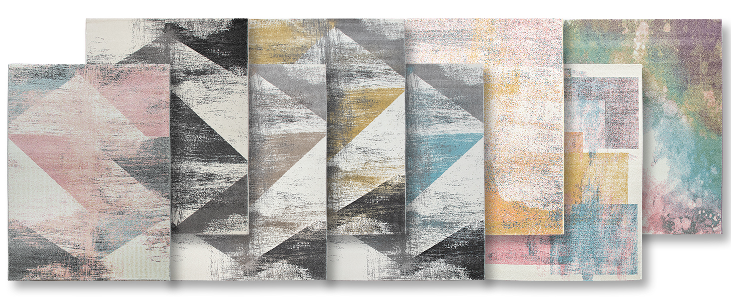 Килим Paco Home для вітальні та спальні: короткий ворс, вінтажний стиль, пастельний колір, абстрактний дизайн, 120x170 см, сірий