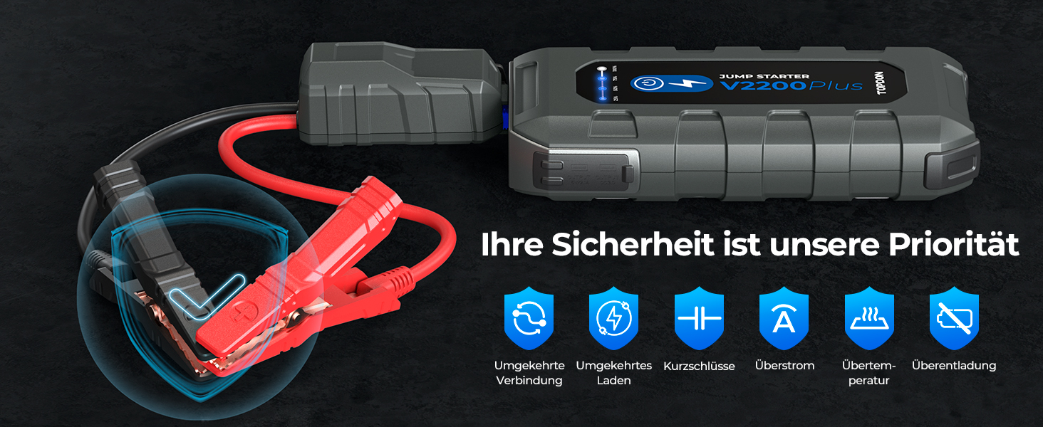 TOPDON V2200Air: Портативний пусковий пристрій та компресор для авто (2200A, 150PSI)