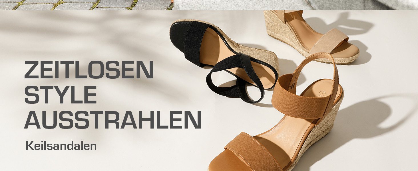 Босоніжки жіночі DREAM PAIRS на танкетці, чорні еспадрильї 39 EU