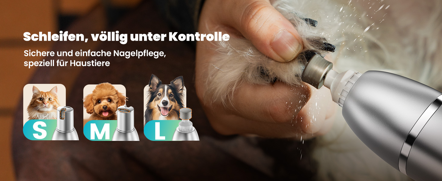 Набір для стрижки собак 4-в-1 Oneisall: стрижка, триммінг, шліфування кігтів. Тиха машинка для собак та котів з LCD-дисплеєм. Ідеально для тіла, лап, очей, вух, обличчя.