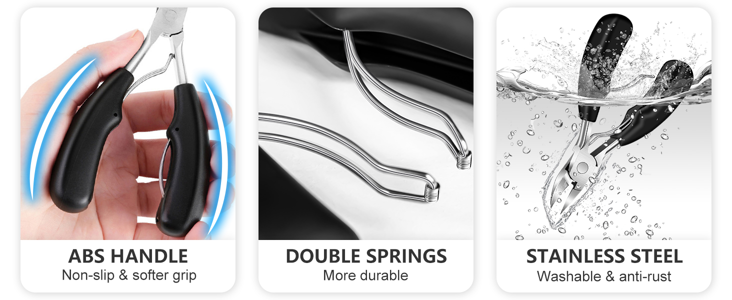 Манікюрний інструмент для догляду за нігтями для людей похилого віку та чоловіків з товстими нігтями, 16 мм/37 мм, професійний, срібний