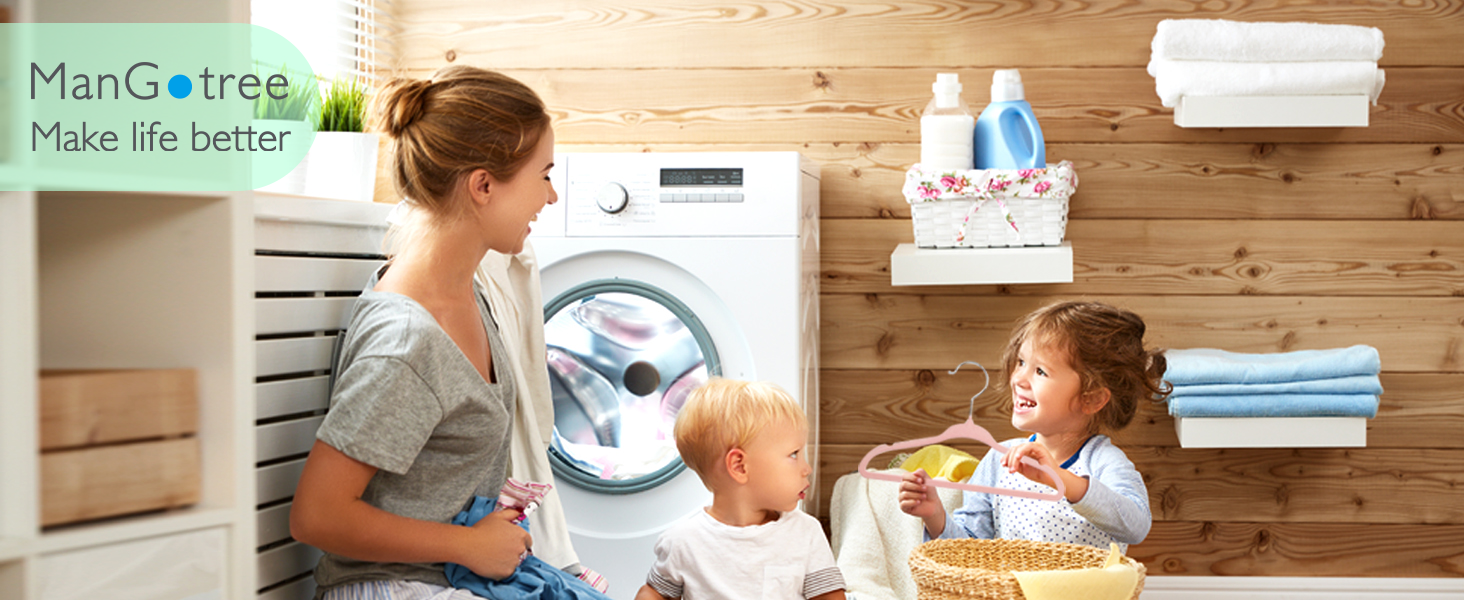 Набір вешалок для дитячого одягу ManGotree з оксамитовим покриттям (30 шт.)