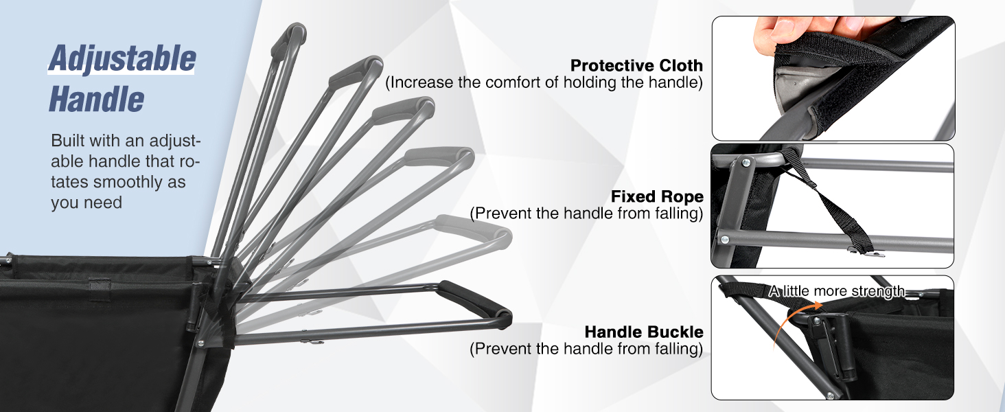 Складаний візок для собак REDCAMP з висувною задньою частиною, міцний, 134 л, великий, для кемпінгу, саду, спорту, покупок (Чорний, Basic)