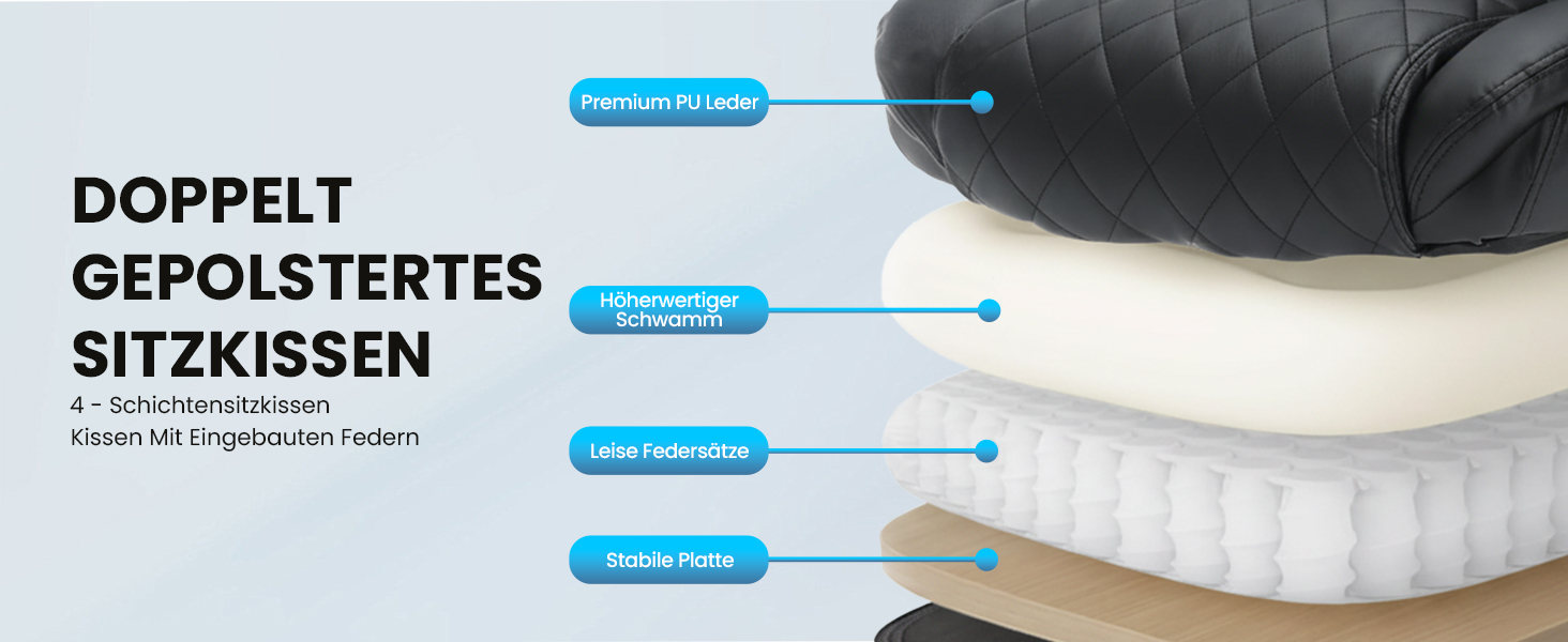 Офісне крісло Colamy з ергономічною підтримкою спини, регульованою підголівником та функцією масажу (чорний)