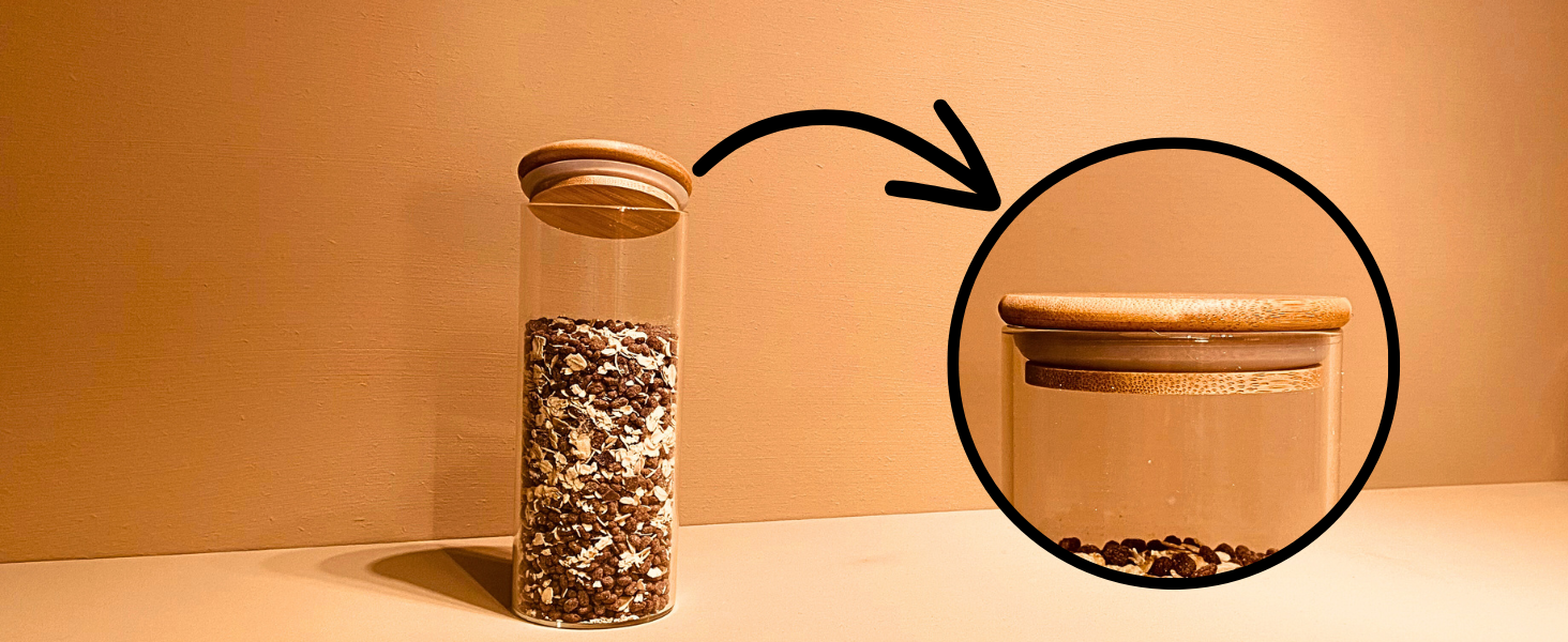 Скляні банки для зберігання з кришкою, кутові, 8 шт. - об'єм 5,2 л, посилена скляна тара, герметичні контейнери для продуктів, кухонні органайзери (5 шт. - круглі)