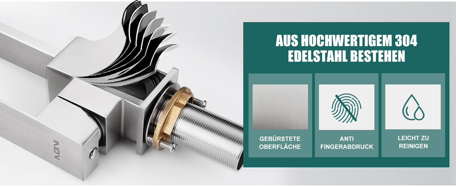 Кран кухонний поворотний 360°, з нержавіючої сталі, для кухні, автодому, ванної кімнати (хром)