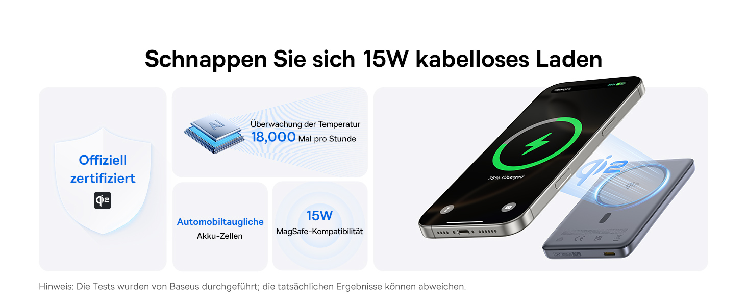 Power Bank Baseus Picogo AM41: 10000mAh, Qi2 Magsafe, 27W PD, бездротова зарядка 15W, USB-C, для iPhone 17/16/15/14/13/12, Space Gray