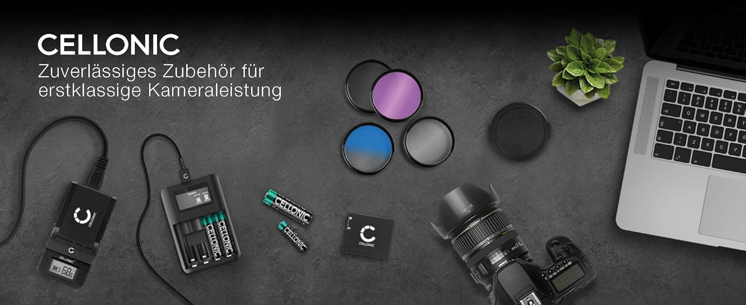 Зарядний пристрій CELLONIC DE-A84A для камер Panasonic Lumix DMC-FZ72, FZ100, FZ150, FZ40, FZ45, FZ47, FZ60, FZ48, FZ62, FZ70, DC-FZ82 з дисплеєм та кабелем