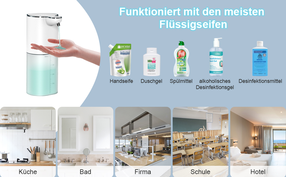 Автоматичний дозатор мила 400 мл з кріпленням на стіну, 4 рівня, IPX5, електричний, для кухні та ванної кімнати, білий