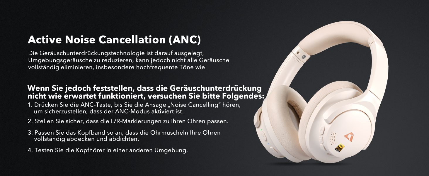 Навушники бездротові 1Mii AI Y8+ Bluetooth 6.0 з активним шумозаглушенням LDAC, 100 годин роботи, бежеві