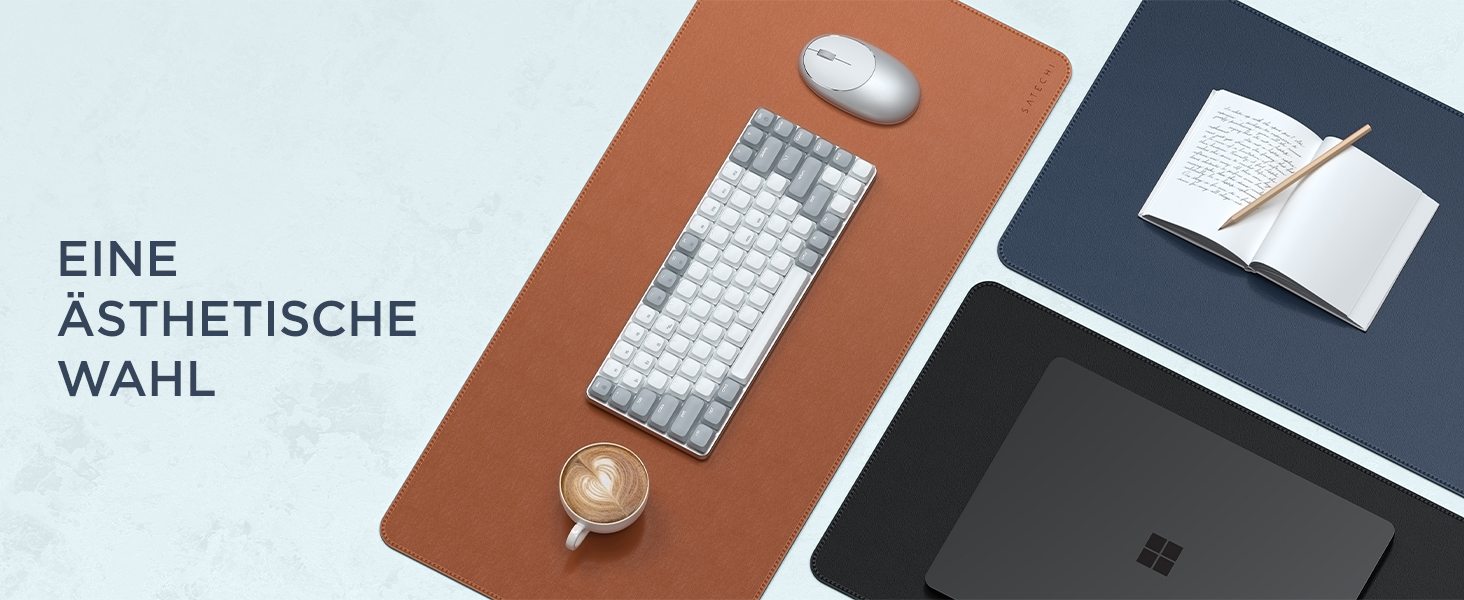 Килимок для миші SATECHI преміум PU шкіра, великий, чорний 68x31.5 см – для офісу та дому