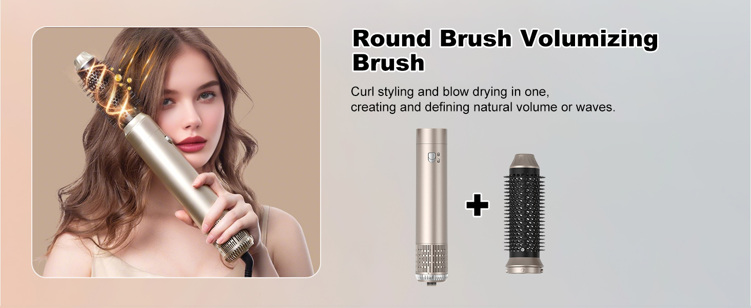 Набір для укладки волосся Souvik 6шт: щітка-фен, плойка, об'єм, сушка - срібло