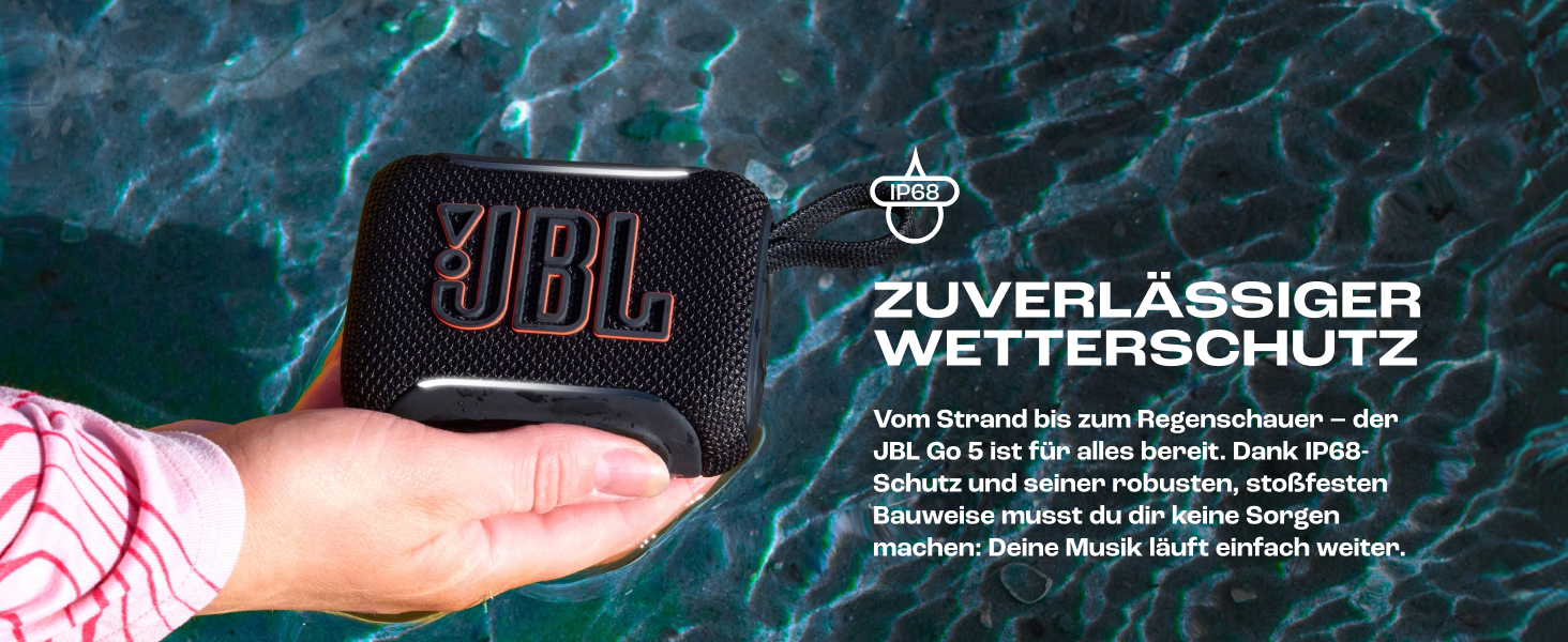 JBL GO 5: Портативна Bluetooth колонка, чорна. Водонепроникна, до 10 годин роботи, потужний бас