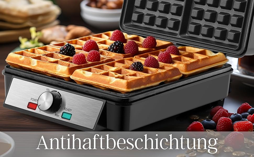 Електричний вафельниця XXL з 4 голівками, 1200 Вт | Вафельниця, Paninigrill, тостер для вафель, електрогриль | Вафельниця XXL