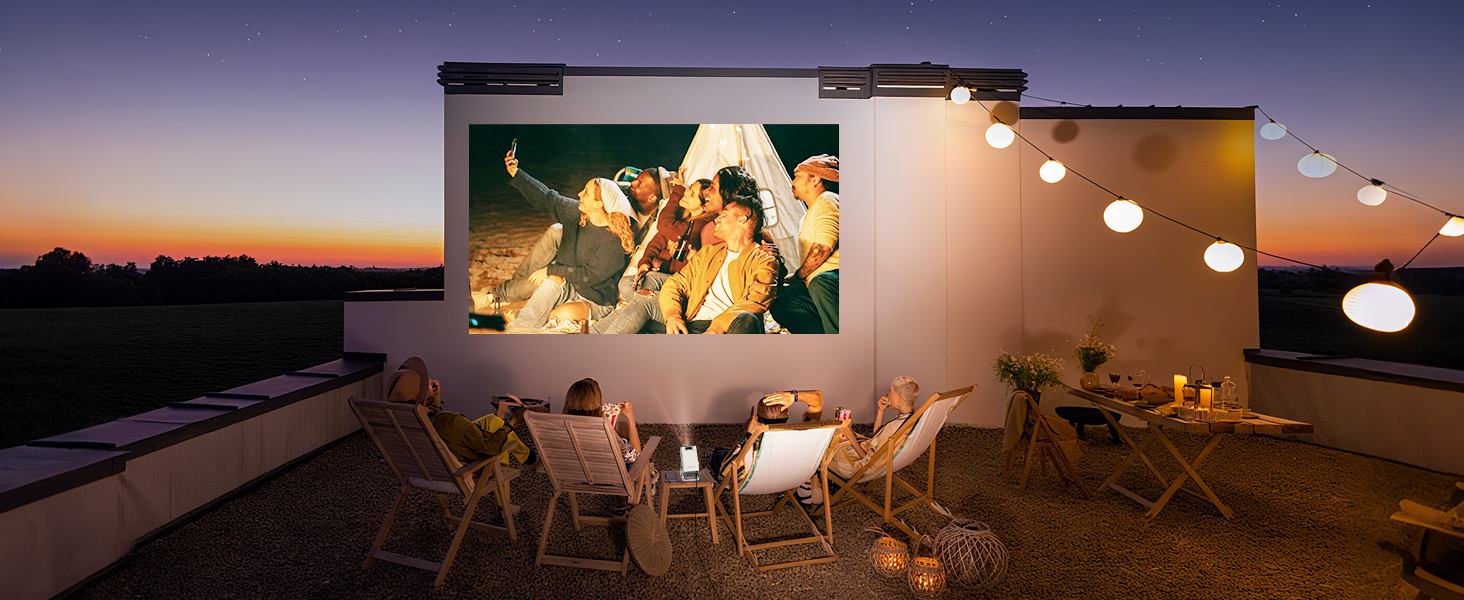 Проектор Mini Beamer 1080P/4K з Android 13 OS, WiFi 6, Bluetooth 5.4, підтримкою Netflix та Google CTS, HDMI, USB, iOS, LYNCAST N300 White